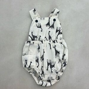 Old Navy White and Black Giraffe Print Romper
